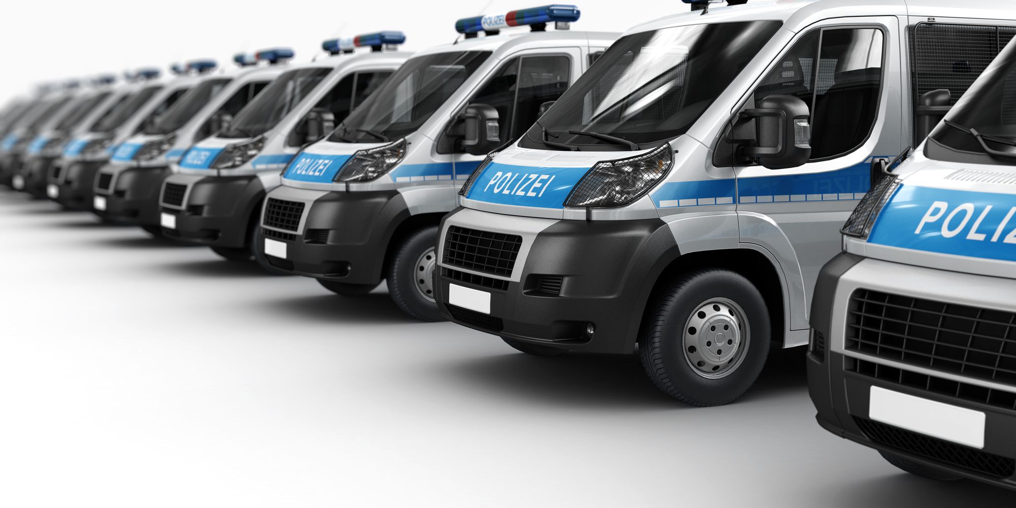 Beschriftete Fahrzeugflotte